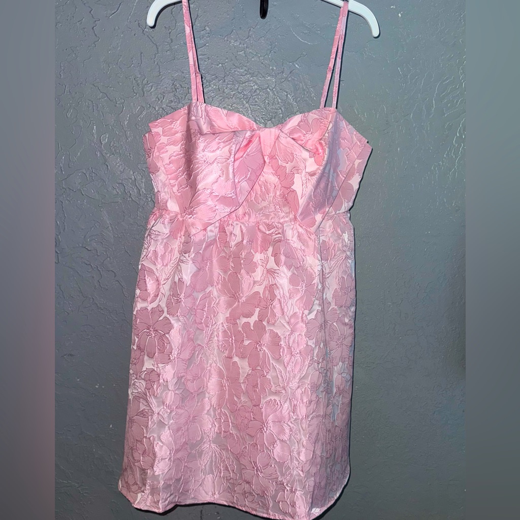 Pink Floral Dress With Bow